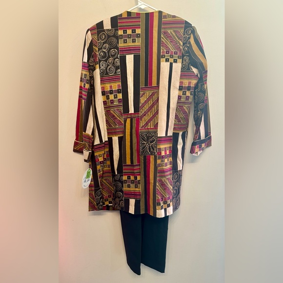 True Vintage 80s/90s Ashley 26 Multicolor Geometric Blazer, Belt & Dress Set 10 - Picture 4 of 13